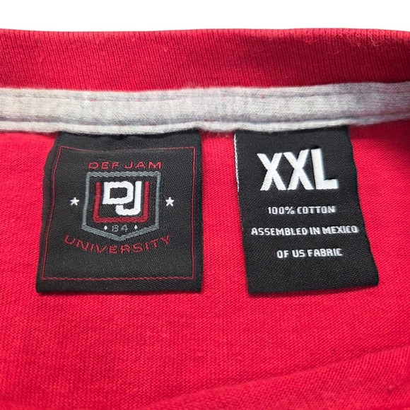Vintage‎ Def Jam University Size XXL Short Sleeve T-shirt Red Vtg Hip Hop Rap - Picture 3 of 9